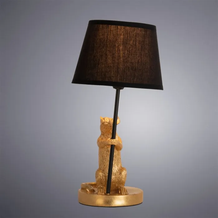 Настольная лампа декоративная Arte Lamp Gustav A4420LT-1GO Цвет плафонов черный Цвет арматуры золото от ImperiumLoft