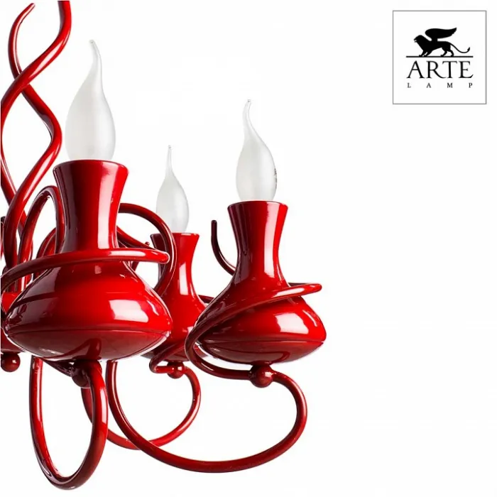 Подвесная люстра Arte Lamp Vaso A6819LM-6RD Цвет арматуры Красный Цвет плафонов серый от ImperiumLoft