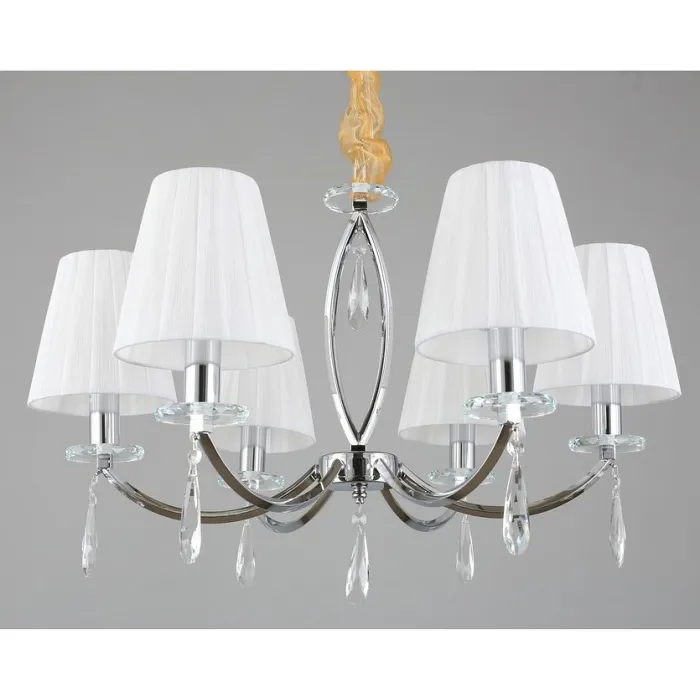 Подвесная люстра Omnilux Breguzzo OML-57703-06 Цвет арматуры хром Цвет плафонов белый от ImperiumLoft
