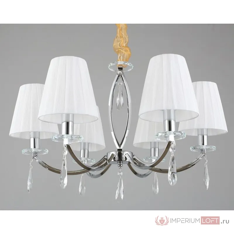 Подвесная люстра Omnilux Breguzzo OML-57703-06 Цвет арматуры хром Цвет плафонов белый от ImperiumLoft
