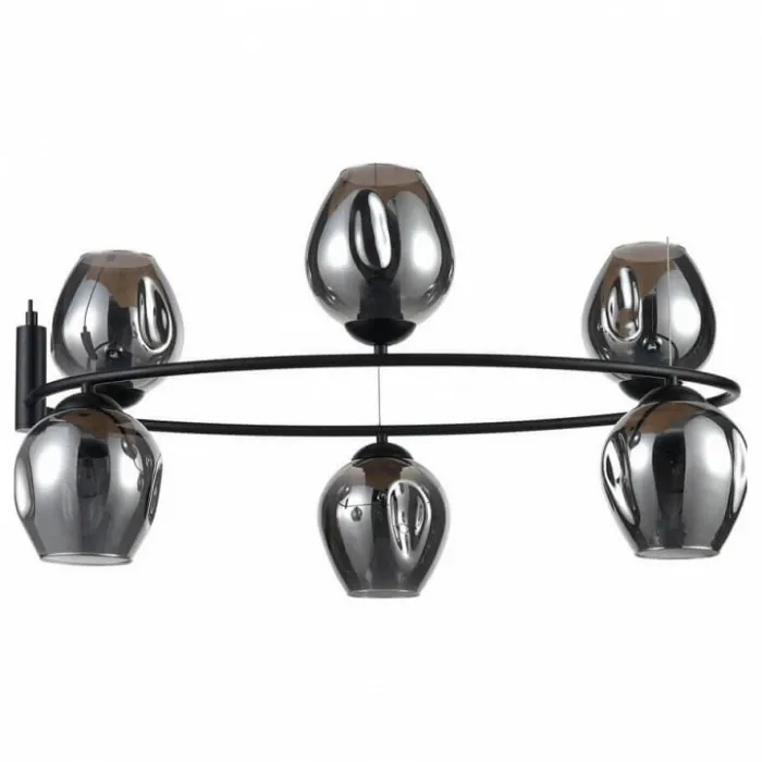 Подвесной светильник Vele Luce Astoria 742 VL5002P06 Цвет арматуры черный Цвет плафонов серый от ImperiumLoft