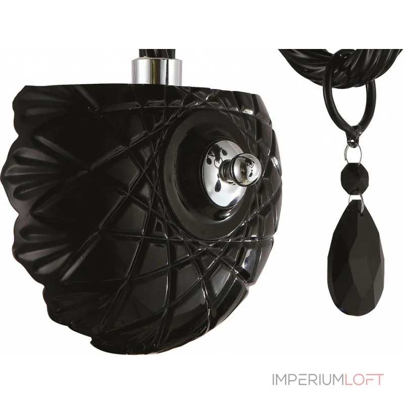 Бра Arte Lamp Teatro A3964AP-1BK Цвет арматуры хром Цвет плафонов черный