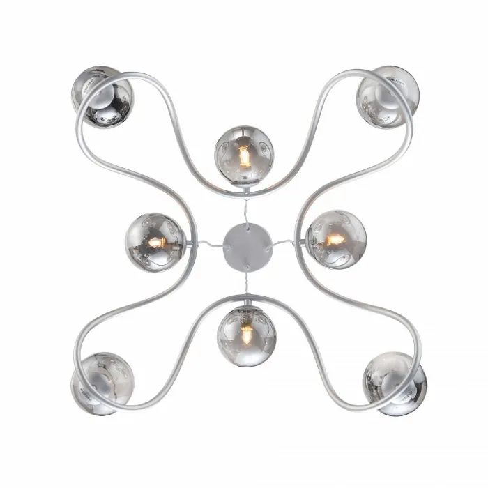 Подвесная люстра ST-Luce Legatezza SL1502.103.08 Цвет арматуры хром Цвет плафонов серый от ImperiumLoft
