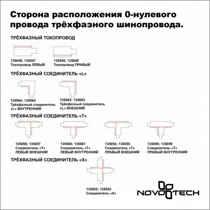 Соединитель T-образный для треков Novotech Port 135060 от ImperiumLoft