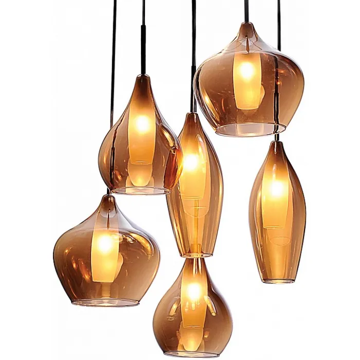 Подвесной светильник Lightstar Pentola 803063 Цвет арматуры хром Цвет плафонов янтарный от ImperiumLoft