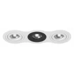 Встраиваемый светильник Lightstar Intero 16 triple round i636060706 Цвет арматуры черно-белый Цвет плафонов хром