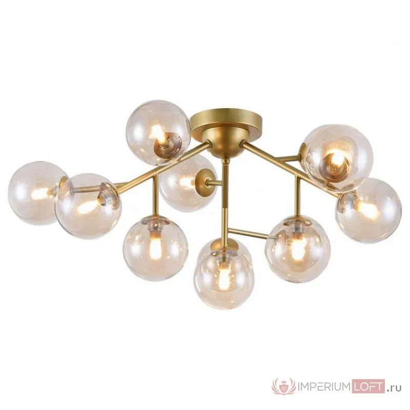 Потолочная люстра Maytoni Dallas MOD545PL-12G Цвет арматуры золото Цвет плафонов янтарный от ImperiumLoft