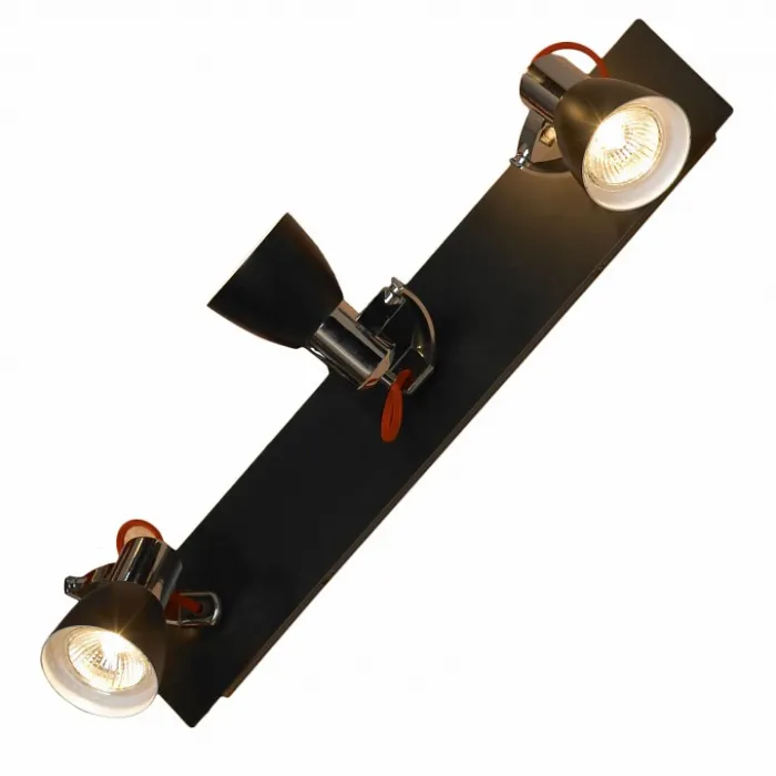 Спот Lussole Frontino LSL-7401-03 Цвет арматуры хром Цвет плафонов черный от ImperiumLoft