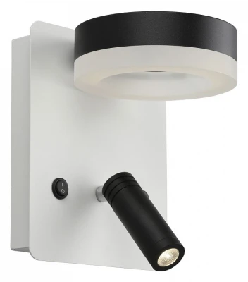 Бра с подсветкой Omnilux Sorano OML-10911-02 Цвет арматуры белый Цвет плафонов черно-белый