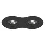 Встраиваемый светильник Lightstar Intero 16 double round i6270707 Цвет арматуры черный Цвет плафонов хром