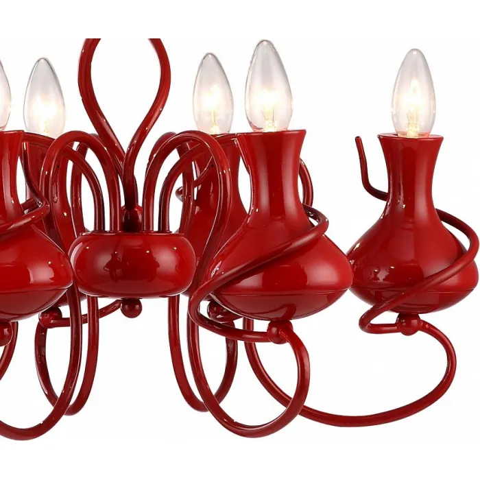 Подвесная люстра Arte Lamp Vaso A6819LM-6RD Цвет арматуры Красный Цвет плафонов серый от ImperiumLoft
