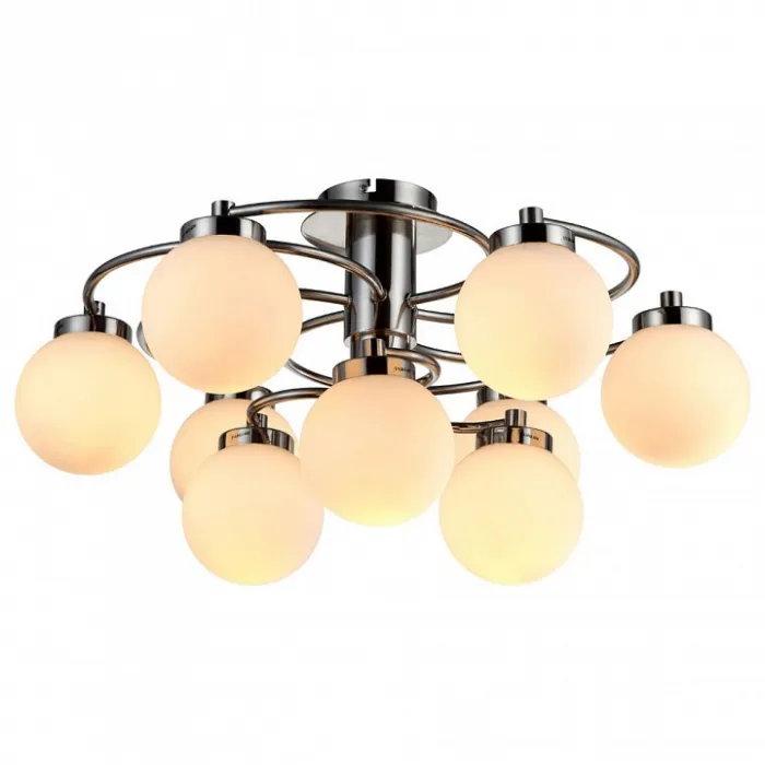 Люстра на штанге Arte Lamp Cloud A8170PL-9SS Цвет арматуры серебро Цвет плафонов белый от ImperiumLoft