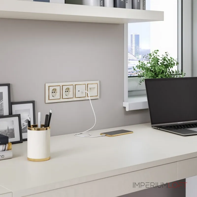 Розетка влагозащищенная с заземлением без рамки Werkel Слоновая кость W1171103 от ImperiumLoft Розетка влагозащищенная с заземлением без рамки Werkel Слоновая кость W1171103 от ImperiumLoft