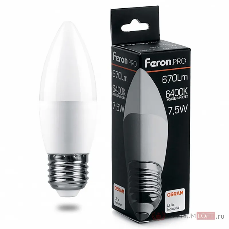 Лампа светодиодная Feron LB-1307 E27 7.5Вт 6400K 38058 от ImperiumLoft