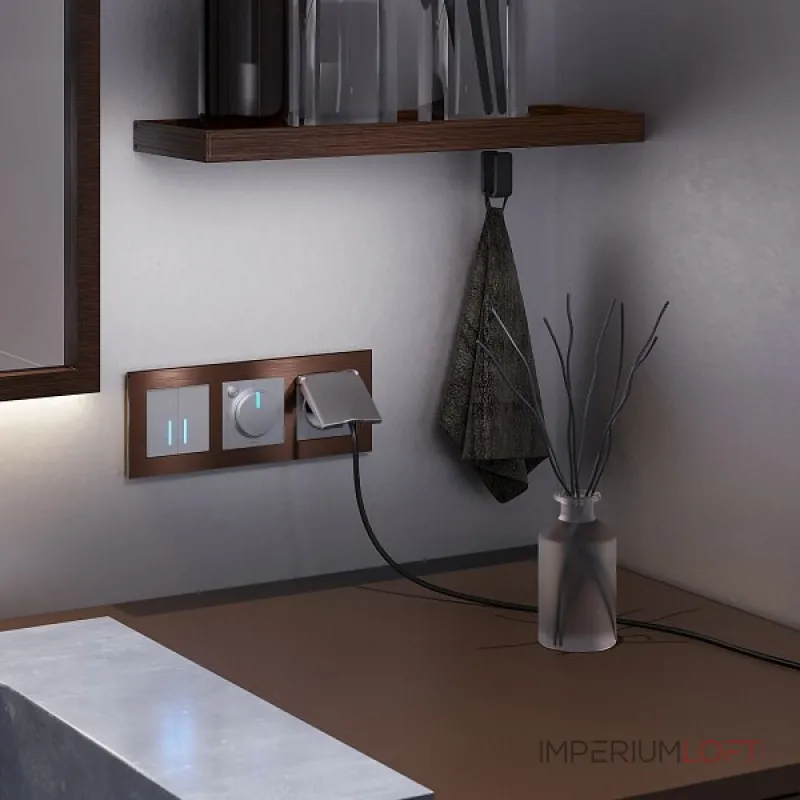 Выключатель сенсорый двухклавишный с подсветкой и функцией Wi-Fi, без рамки Werkel Серебряный W4520606 от ImperiumLoft Выключатель сенсорый двухклавишный с подсветкой и функцией Wi-Fi, без рамки Werkel Серебряный W4520606 от ImperiumLoft