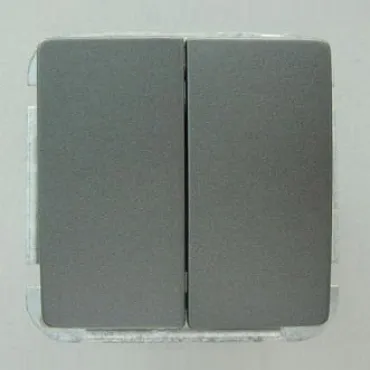 Выключатель двухклавишный без рамки Imex 1112L 1112L-S340 Цвет арматуры серый