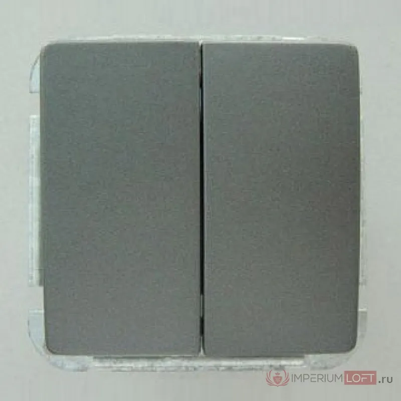 Выключатель двухклавишный без рамки Imex 1112L 1112L-S340 Цвет арматуры серый от ImperiumLoft