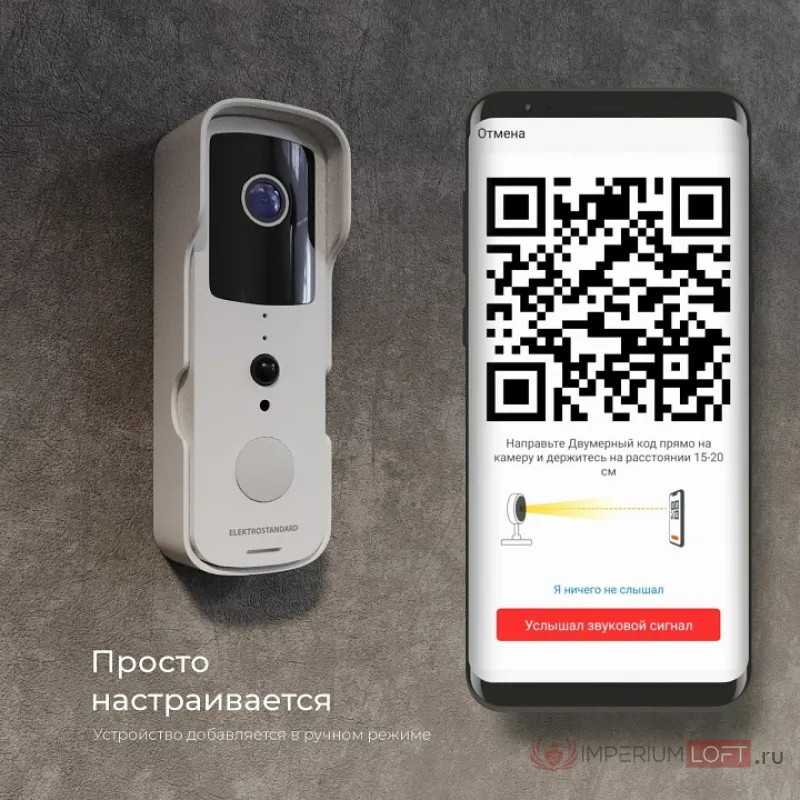 Звонок беспроводной с камерой Elektrostandard 76105 76105/00 Чёрный от ImperiumLoft