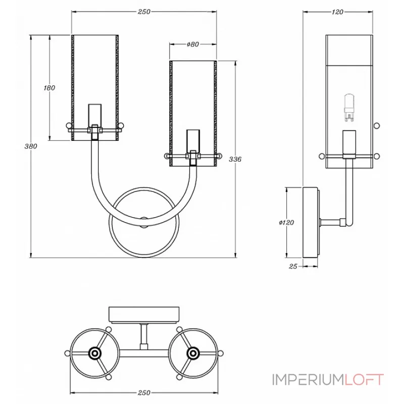 Бра Maytoni Arco MOD223WL-02BS Цвет арматуры латунь Цвет плафонов прозрачный от ImperiumLoft Бра Maytoni Arco MOD223WL-02BS Цвет арматуры латунь Цвет плафонов прозрачный от ImperiumLoft