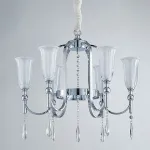 Подвесная люстра Newport 4800 4806/C chrome Цвет арматуры золото Цвет плафонов белый от ImperiumLoft