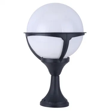 Наземный низкий светильник Arte Lamp Monaco A1494FN-1BK Цвет арматуры черный Цвет плафонов белый