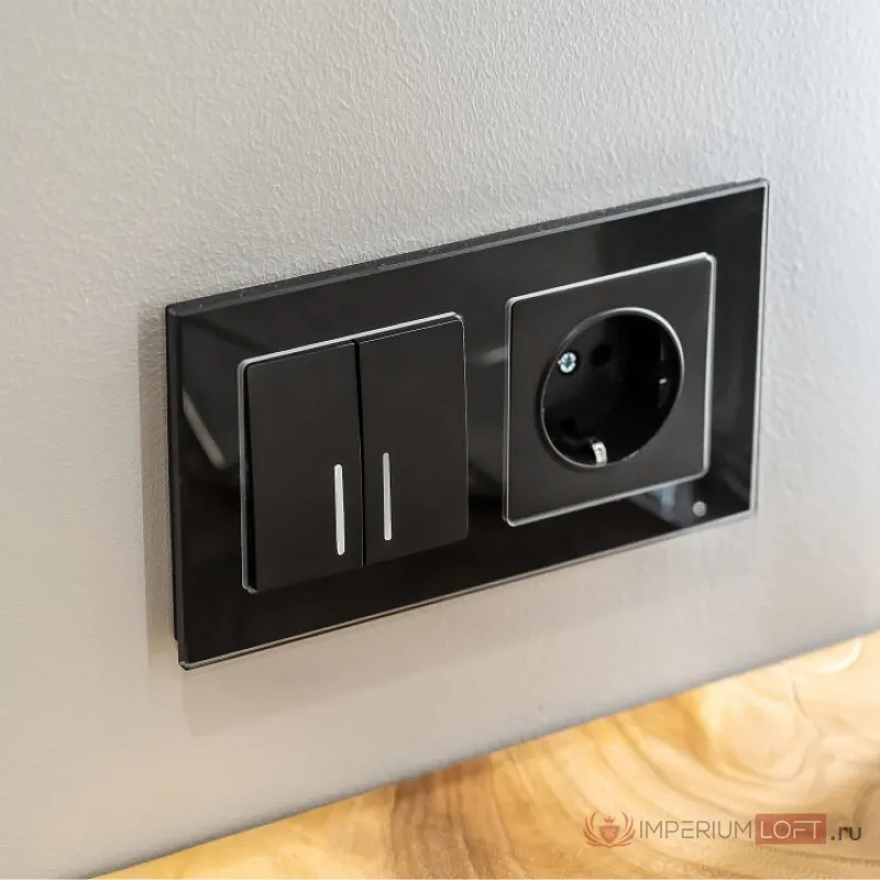 Выключатель двухклавишный с подсветкой без рамки Werkel W112 W1120108 от ImperiumLoft