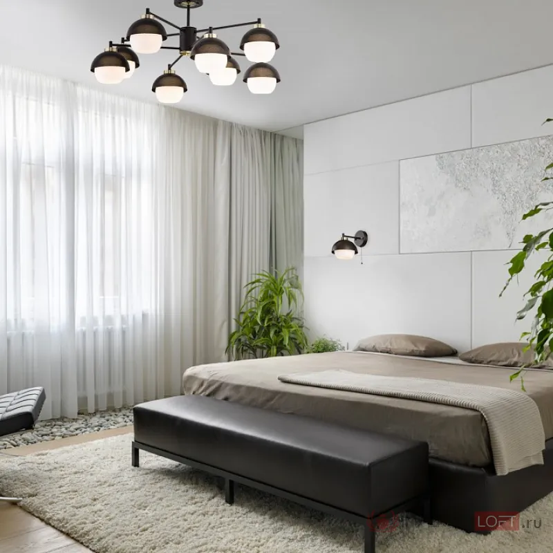 Люстра на штанге Eurosvet Nocciola 70106/8 черный от ImperiumLoft