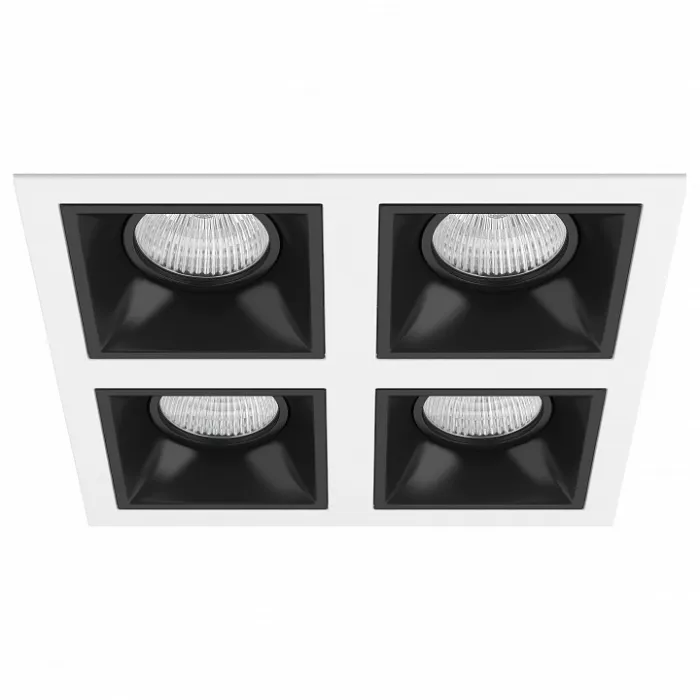 Встраиваемый светильник Lightstar Domino D54607070707 цвет арматуры черно-белый от ImperiumLoft