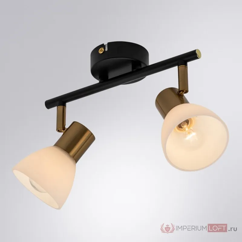 Спот Arte Lamp Falena A3117PL-2BK Цвет арматуры Черный Цвет плафонов Белый от ImperiumLoft