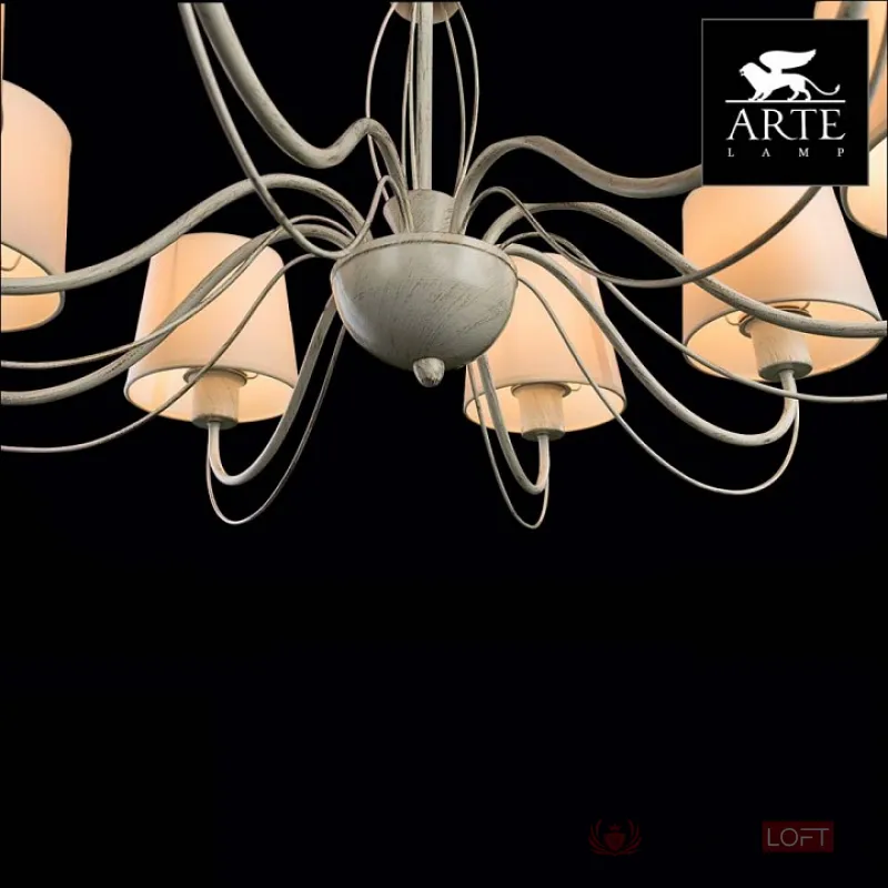 Подвесная люстра Arte Lamp Orlean A9310LM-8WG Цвет арматуры золото Цвет плафонов белый от ImperiumLoft