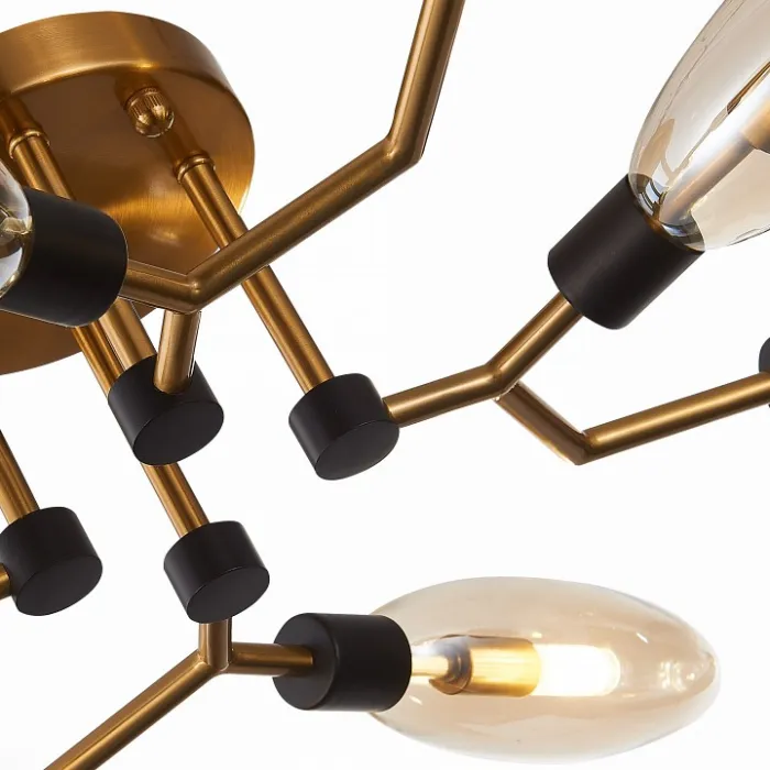 Потолочная люстра ST-Luce Desima SL1174.302.08 Цвет плафонов коричневый Цвет арматуры латунь от ImperiumLoft