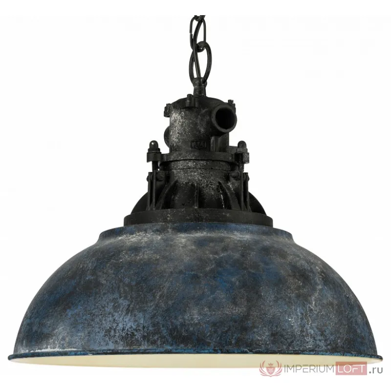 Подвесной светильник Eglo Grantham 1 49753 Цвет плафонов синий Цвет арматуры черный от ImperiumLoft