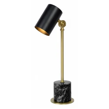 Настольная лампа офисная Lucide Brandon 03530/01/30 Цвет плафонов черный Цвет арматуры золото от ImperiumLoft