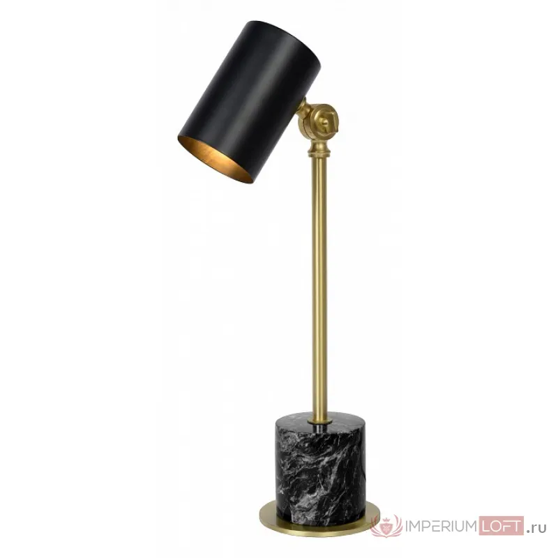 Настольная лампа офисная Lucide Brandon 03530/01/30 Цвет плафонов черный Цвет арматуры золото от ImperiumLoft