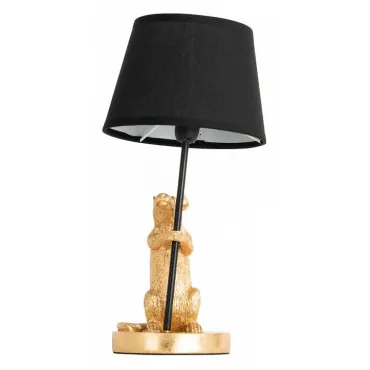 Настольная лампа декоративная Arte Lamp Gustav A4420LT-1GO Цвет плафонов черный Цвет арматуры золото