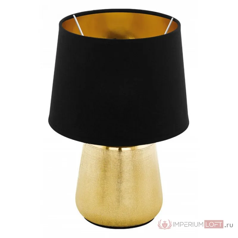 Настольная лампа декоративная Eglo Manalba 1 99331 Цвет плафонов черный Цвет арматуры золото от ImperiumLoft