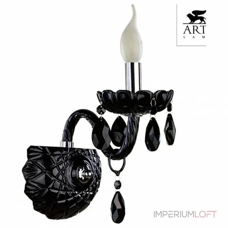 Бра Arte Lamp Teatro A3964AP-1BK Цвет арматуры хром Цвет плафонов черный