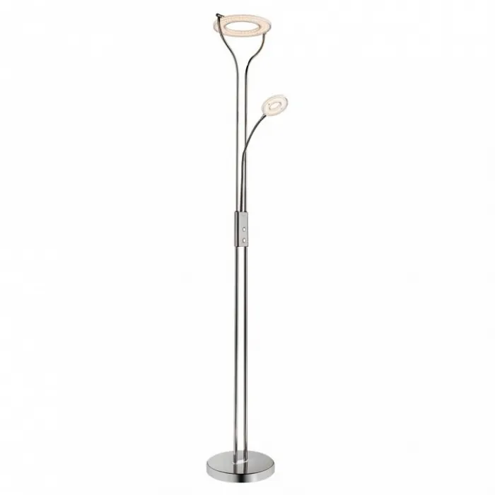 Торшер с подсветкой Arte Lamp Duetto led A5904PN-2BC Цвет арматуры хром Цвет плафонов белый от ImperiumLoft