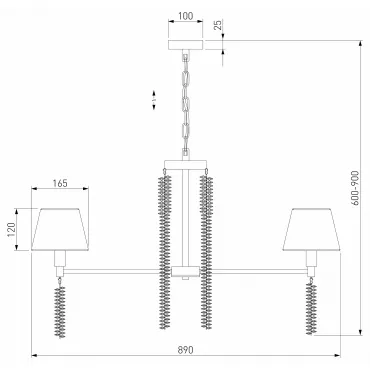 Подвесная люстра Eurosvet Charuel 60148/7 матовое золото от ImperiumLoft