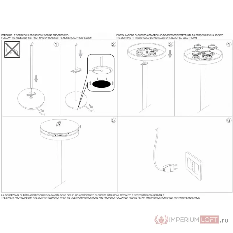 Торшер Ideal Lux Colonna COLONNA PT4 BIANCO Цвет арматуры белый от ImperiumLoft