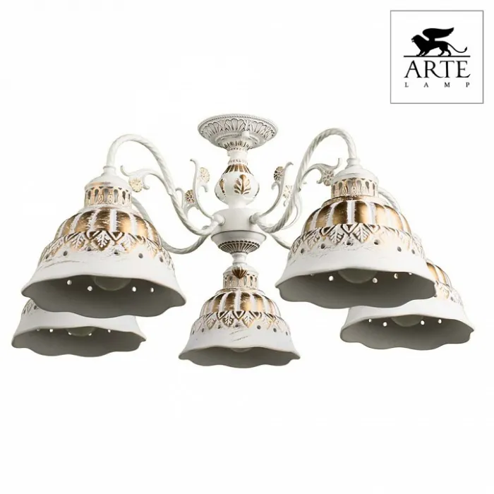 Люстра на штанге Arte Lamp Chiesa A2814PL-5WG Цвет арматуры золото Цвет плафонов золото от ImperiumLoft