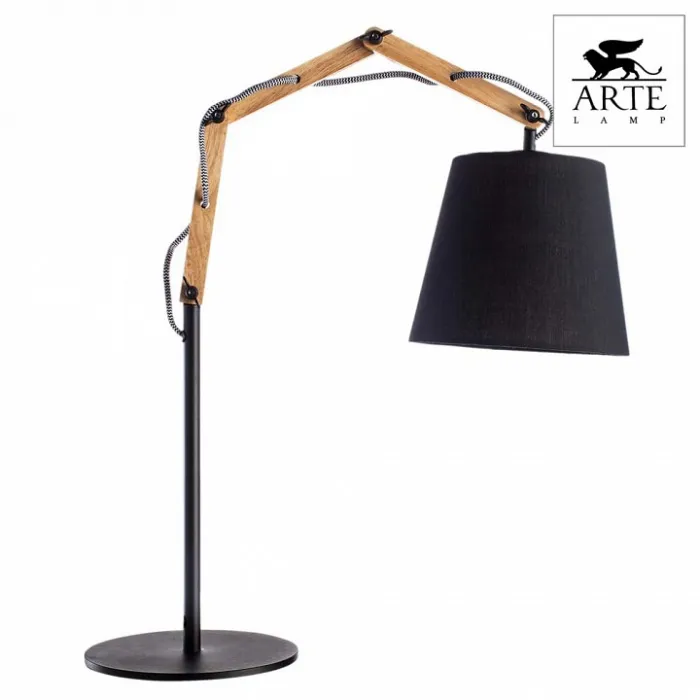 Настольная лампа декоративная Arte Lamp Pinocchio A5700LT-1BK Цвет арматуры коричневый Цвет плафонов черный от ImperiumLoft