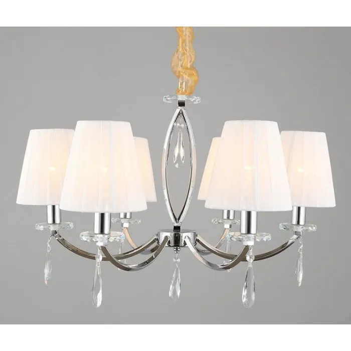 Подвесная люстра Omnilux Breguzzo OML-57703-06 Цвет арматуры хром Цвет плафонов белый от ImperiumLoft