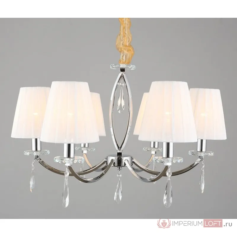 Подвесная люстра Omnilux Breguzzo OML-57703-06 Цвет арматуры хром Цвет плафонов белый от ImperiumLoft