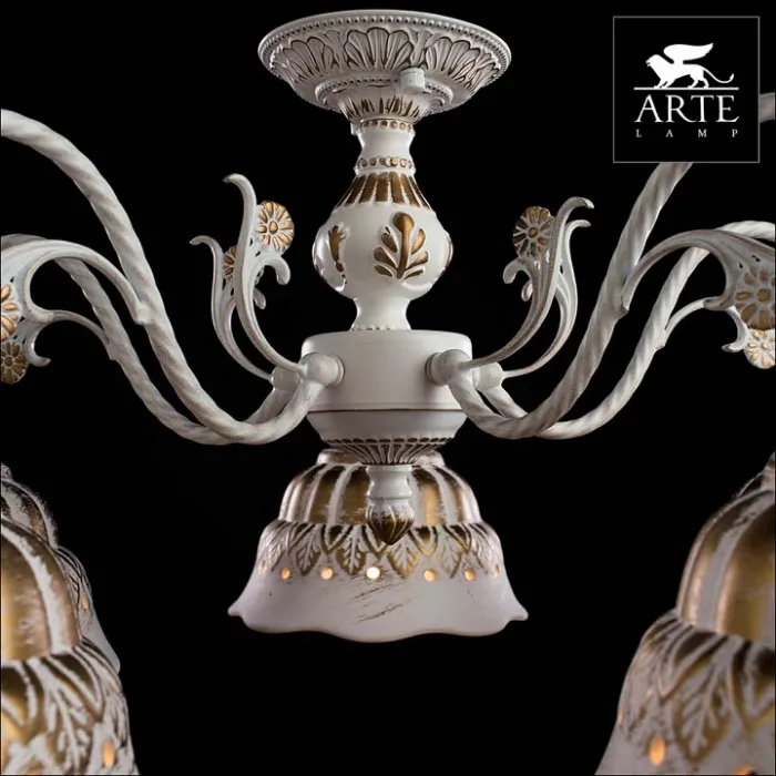 Люстра на штанге Arte Lamp Chiesa A2814PL-5WG Цвет арматуры золото Цвет плафонов золото от ImperiumLoft