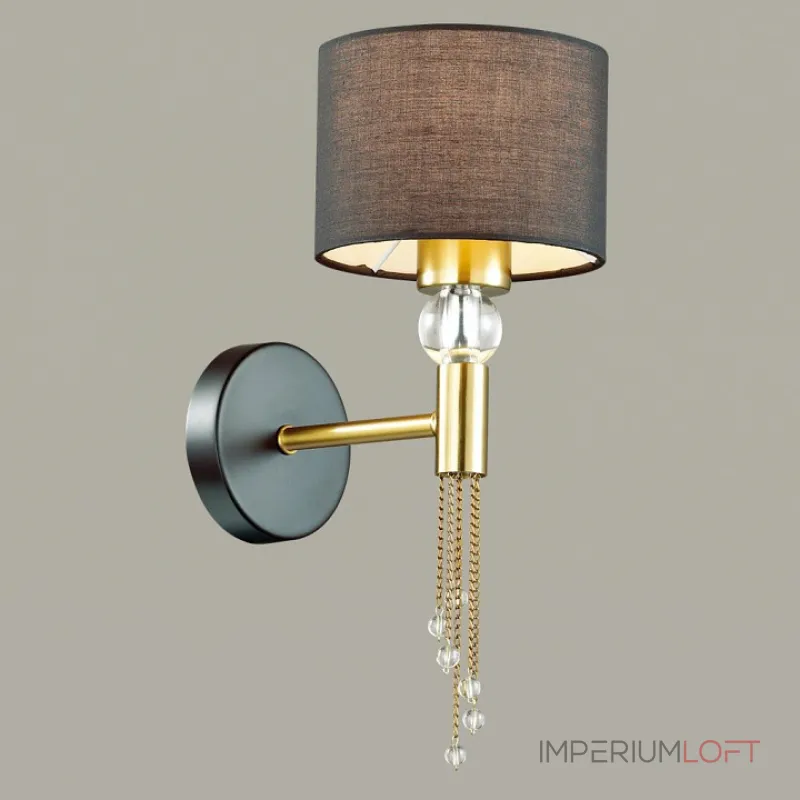 Бра Lumion Santiago 4516/1W цвет арматуры латунь цвет плафонов черный от ImperiumLoft