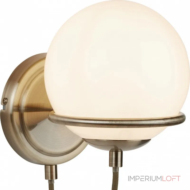 Бра Arte Lamp Bergamo A2990AP-1AB Цвет арматуры бронза Цвет плафонов белый