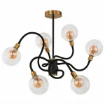 Люстра на штанге Globo Eddy 56010-6 Цвет арматуры золото Цвет плафонов прозрачный от ImperiumLoft
