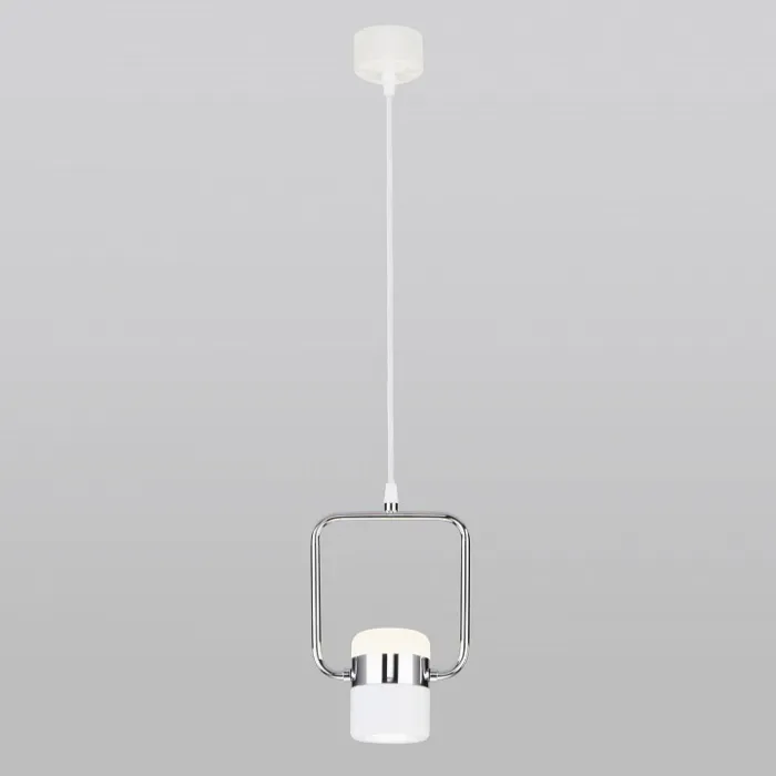 Подвесной светильник Eurosvet Oskar 50165/1 LED хром/белый Цвет арматуры хром Цвет плафонов белый от ImperiumLoft
