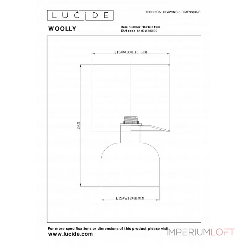 Настольная лампа декоративная Lucide Woolly 10516/01/44